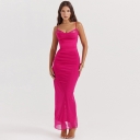Split Long Dress Fashion Lace Mesh Strap Dress JY23451