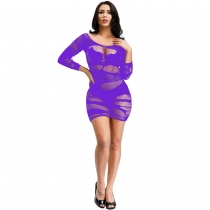 Sexy net dress hollow bag hip skirt plus size W600386585889