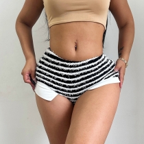 Low rise contrast striped sexy shorts YY23211