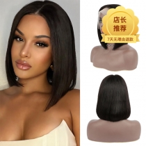 Mid wave wave T-shaped lace wig A647601332834