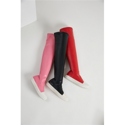Over the knee length boots for women in large sizes, versatile and minimalist elastic X627630136395