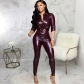 New sexy fashion stretch PU leather suit two-piece suit SMR10815