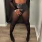 Sexy Perspective Mesh High Waist Hip Raise Thin Sports Casual Pants X21PT741