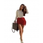 Women's Fashion Casual Solid Color Classic Fringe Women's Pants Shorts Double Pocket BY09681