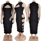 Plus Size Women's Fashion Basic Solid Color Dress Y81351