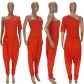 Women's Fashion Sloping Shoulder Reversible Loose Jumpsuit YT3303
