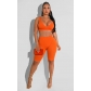 Solid color open back casual sports suit AC9136