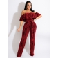 Sexy and fashionable word neck tube top jumpsuit SMR10878