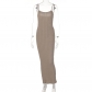 Fashion Sexy Backless Slim Fit Side Cutout Sling Dress D227757K