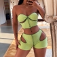 Sexy waistless ripped hollow suit tube top shorts two-piece women's CC21275