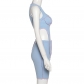 Fashion reverse design vest top high waist bag hip shorts suit women K22S12549