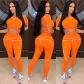 Fashion New Casual Tight Sports Short Sleeve Solid Color Pants Two Piece Set C5707