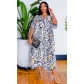 Women's Fashion Leopard Print Loose Fit Gown Dress YQ08042