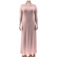 Plus Size Dress Casual Fashion Lapel Solid Color Plus Size Women's Clothing Q77439
