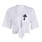 Cross Cutout Pocket Street Women's T-Shirt 6598TR 