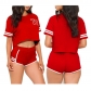 Pull-bar digital embroidery sports short suit y6661