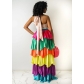 Sexy Multicolor Pleated Cake Dress Women CY9036