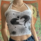 Sexy Skinny Fashion Smudged Heart Print Ribbed Tank Top LQWDT22817