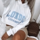 Loose Letters Short Hooded Sweatshirt Women's Long Sleeve Top T0057