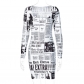 Slim fit and thin and fat MM elastic long-sleeved autumn short skirt printed newspaper tight dress BE144