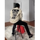 LETTERPRINT CASUAL JACKET STAND COLLAR BOMBER H2196