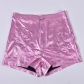 Women's sexy slim metallic splash proof PU shorts 7506PG