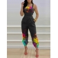 Fashion strap positioning printed jumpsuit Z7031