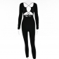 Women's sexy tight jumpsuit Fashion strap backless long sleeve jumpsuit FD9702