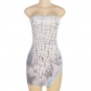 3D printed hot girl tube top backless slim split hip dress K23D28318