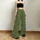 Fashion Street Shoot High Waist, Hip Lift, Pleated Loose Lace up Casual Pants K22P17901