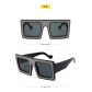 Super large frame shiny sunglasses for women's square flat top sunglasses for men's trendy travel luxury ball glasses MN13076