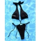 One piece swimsuit V-neck black one piece bikini A05H