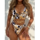 Bikini leopard print sexy women's split body swimsuit triangle bag swimsuit C310K