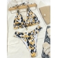 Bikini leopard print sexy women's split body swimsuit triangle bag swimsuit C310K