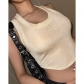 Basic round neck solid color short cropped navel hot girl tank top YJ23197