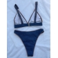 Sexy Bikini Denim Blue Solid Swimwear LG115