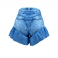 Women's denim printed ruffled shorts DN8709