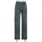 Street Style Design Asymmetric Pocket Panel Pants Retro Retro Retro Fashion Low Waist Loose Fit Jeans NWWBP00583