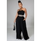 Sleeveless waist wrapped chest loose wide leg women's jumpsuit YLY9465