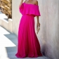 Sexy Off Shoulder Off Shoulder Pleated Chiffon Evening Dress sc8158