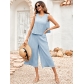 Solid casual loose sleeveless women's jumpsuit 223LK53198