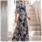 V-neck Elegant Mid length Stylish Printed Dress KRST21023
