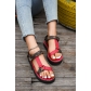 Thick sole printed Velcro sandals with belt buckle minimalist beach sandals CXC-156
