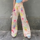Fun Print Street Trend Spicy Girl Wide Leg Pants Summer Thin High Waist Workwear Loose Casual Pants HGMFP04991