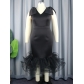 V-neck Sleeveless Bow Dress Designer Mesh Dress AM030318
