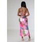 Sleeveless printed backless dress for high-end women's clothing HX361