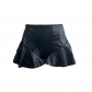 PU leather casual pants, pleated skirt, buttocks wrapped A-line shorts, leather skirt, ruffled edge, small leather pants SU2371