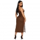 Y1124 2023 Women  Fashion Hot selling Print Split Dress Y1124
