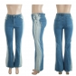 Stretch gradient color blocking micro flare buttocks sexy jeans Q23Y8418