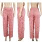 Wave pattern perspective high waisted wide leg pants Q23Y8420